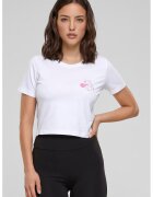 Merchcode Tricou crop cu Minnie Mouse - Alb