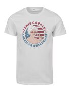 Merchcode Tricou cu imprimeu grafic - Alb/Rosu inchis/Albastru