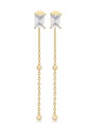 Mia Milano Cercei drop din argint 925 - Auriu/Transparent
