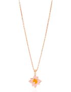 Mia Milano Colier din argint cu pandantiv floare - Auriu rose/Roz
