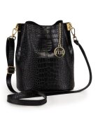 Mia Tomazzi Geanta bucket cu model piele de reptila - Negru
