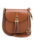 Mia Tomazzi Geanta crossbody de piele Abbadesse - Maro scortisoara