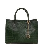 Mia Tomazzi Geanta tote de piele cu model piele de reptila - Verde englez