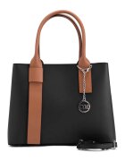 Mia Tomazzi Geanta tote din piele cu bareta detasabila Argonne - Negru/Caramel