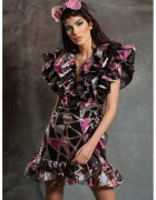 MIAU by Clara Rotescu Rochie fara maneci cu volane Tago - Negru