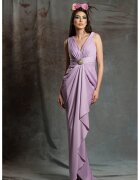 MIAU by Clara Rotescu Rochie maxi cu drapaje Aragona - Violet