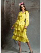 MIAU by Clara Rotescu Rochie midi stratificata Soleil - Galben