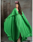 MIAU by Clara Rotescu Rochie petrecuta cu maneci butterfly Fruitera - Verde