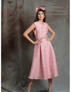 MIAU by Clara Rotescu Rochie texturata evazata Rivi - Roz