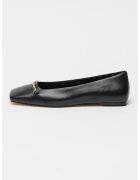 Michael Kors Balerini de piele cu varf patrat - Negru