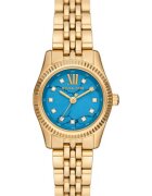 Michael Kors Ceas de dama Harlowe - mecanism quartz japonez - carcasa aurie PVD - cadran albastru marmorat - 30x45cm