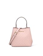 Michael Kors Geanta bucket de panza peliculizata cu monograma - Roz deschis - 17 x 20 x 10.8 cm