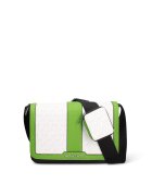 Michael Kors Geanta crossbody cu clapa si monograma - Alb/Verde