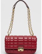 Michael Kors Geanta din piele cu bareta de umar din lant Tribeca - Violet tyrian