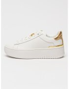 Michael Kors Pantofi sport flatform din piele cu accente metalizate Dottie - Alb/Auriu