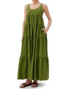 Michael Kors Rochie cu volane dama bumbac organic/elastan - verde