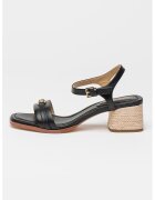 Michael Kors Sandale din piele cu toc masiv Mandy - Negru