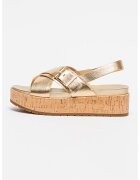 Michael Kors Sandale din piele si piele ecologica Easton - Auriu
