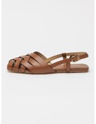 Michael Kors Sandale slingback de piele cu varf patrat - Maro scortisoara