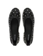 Michael Michael Kors Balerini dama Amy - piele naturala - negru/argintiu