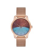 Milano X Change Ceas sport pentru femei 38 mm - carcasa din otel - roz aurie - curea din otel roz aurie - rezistent la apa 3 ATM