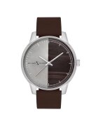Milano X Change Ceas sportiv barbati 44 mm - carcasa din otel - curea din silicon - gri metalizat - 3 ATM