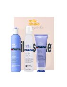 MILK SHAKE Kit pentru par blond Silver Shine Sampon 300 ml - Balsam 250 ml - Balsam spuma 200 ml