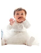 Minibanda Rochita eleganta cu dantela si tull pentru bebe fetita - Alb