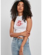 Mister tee Top crop cu imprimeu grafic - Alb