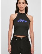Mister tee Top cu decolteu halter - Negru/Albastru