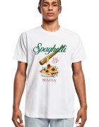 Mister tee Tricou cu decolteu la baza gatului si imprimeu - Alb