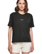 Mister tee Tricou cu decolteu rotund si imprimeu pe partea din spate - Alb/Negru/Fucsia