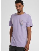 Mister tee Tricou cu design grafic si decolteu la baza gatului - Rosu/Verde/Lila