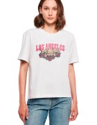 Mister tee Tricou de bumbac cu imprimeu Los Angeles - Rosu/Alb optic
