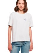 Mister tee Tricou de bumbac cu imprimeu pe spate - Alb/Lila