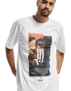 Mister tee Tricou lejer unisex cu imprimeu text si foto - Portocaliu/Maro deschis/Alb optic