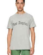 Mister tee Tricou regular fit cu model text - Gri melange