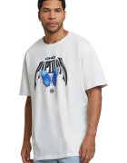 Mister tee Tricou unisex cu imprimeu grafic - Negru/Alb murdar/Albastru