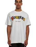 Mister tee Tricou unisex cu imprimeu text - Alb/Negru/Galben