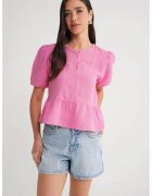 Mixray Bluza dama HiCCUP din bumbac - roz pudrat - cu guler rotund si inchidere cu nasturi