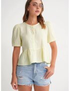 Mixray Bluza dama HiCCUP - galben mustar - muselina texturata - guler rotund - inchidere cu nasturi