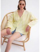Mixray Camasa dama - bluza cu maneca lunga - croiala lejera - galben chihlimbar - textil