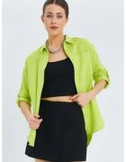 Mixray Camasa dama - camasa cu maneca lunga - verde lime - textil