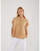 Mixray Camasa dama - camasa cu maneca scurta supradimensionata - bej natural - textil