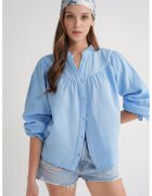 Mixray Camasa dama - camasa din amestec de in - albastru deschis - textil