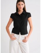 Mixray Camasa dama - camasa Poplin Slim Fit - negru - textil