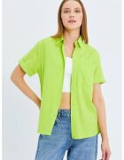 Mixray Camasa dama - camasa poplin Slim Fit - verde padure - textil