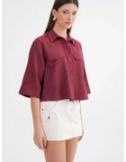 Mixray Camasa dama - camasa scurta - bumbac - rosu burgund