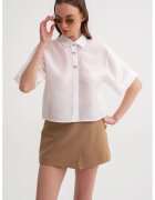 Mixray Camasa dama - camasa scurta cu maneca scurta - ivoriu natural - textil