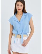 Mixray Camasa dama - camasa scurta - detaliu funda - albastru deschis - textil